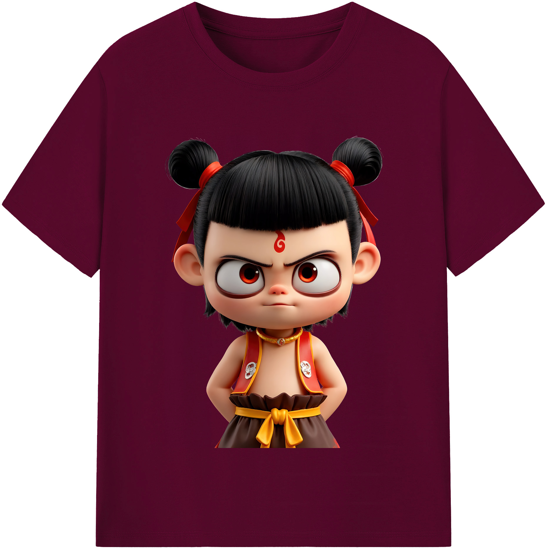 （画像用） Ne Zha 2 ナタ 魔童の大暴れ レディースカジュアルプリントTシャツ（綿100％）